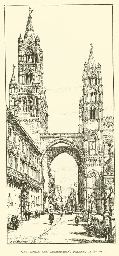 Kathedrale und Erzbischofspalast, Palermo von Henry William Brewer