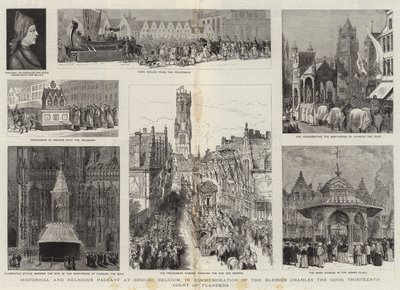 Historische und religiöse Prozession in Brügge, Belgien, zur Erinnerung an den seligen Karl den Guten, den dreizehnten Grafen von Flandern von Henry William Brewer