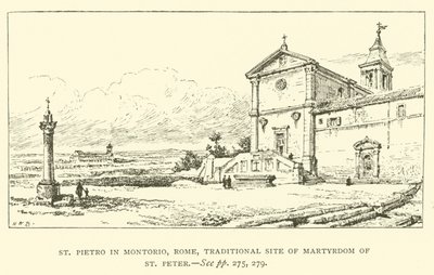 St. Pietro in Montorio, Rom, traditioneller Ort des Martyriums von St. Peter (Gravur) von Henry William Brewer