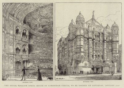 Das Royal English Opera House am Cambridge Circus, Eröffnung am Samstag, 31. Januar von Henry William Brewer
