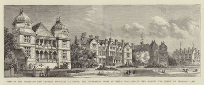 Ansicht des geplanten neuen Zentralen Krankenhauses in Derby, dessen Grundstein letzten Donnerstag von Ihrer Majestät der Königin gelegt wurde von Henry William Brewer