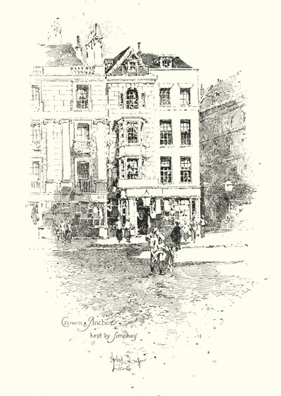 Crown and Anchor, The Strand, London von Herbert (after) Railton