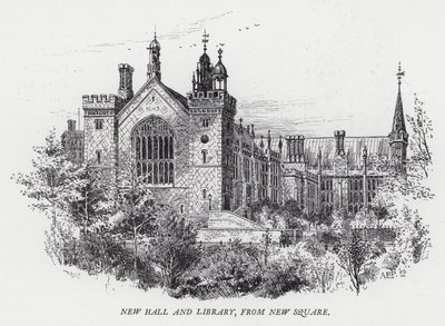 New Hall und Bibliothek, von New Square von Herbert (after) Railton