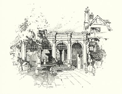 Pump Room, Bath, im Jahr 1739 von Herbert (after) Railton