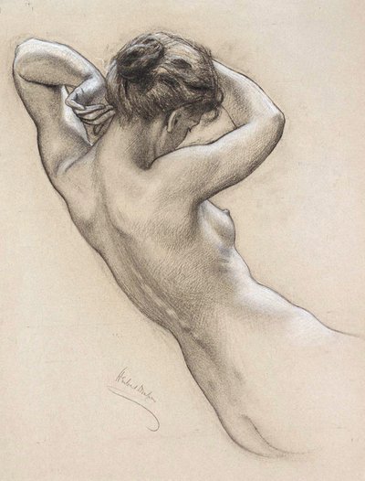 Studie für eine Wassernymphe, spätes 19. oder frühes 20. Jahrhundert von Herbert James Draper