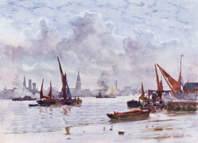Battersea Reach (Farblithografie) von Herbert Menzies (after) Marshall