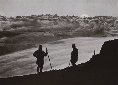 Sonnenuntergang vom Gipfel des Fuji von Herbert Ponting