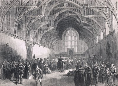 Staatsprozess in der Westminster Hall zur Zeit von Elisabeth I. von Herbert Railton