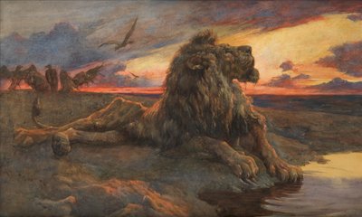 Studie für den sterbenden Löwen von Herbert Thomas Dicksee