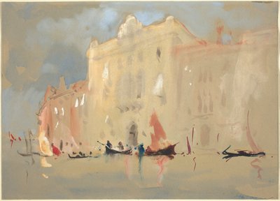Gondeln vor einem Palast am Canal Grande in Venedig von Hercules Brabazon Brabazon