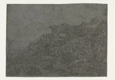 Felsige Landschaft mit niedrigen Wolken von Hercules Segers