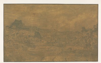 Tal mit einem Fluss und einer Stadt mit vier Türmen von Hercules Segers