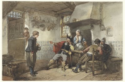 Einige Männer und ein Soldat in einer Herberge von Herman Frederik Carel ten Kate