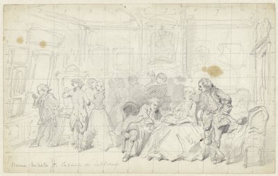 Kunstbetrachtung in einem alten holländischen Haus von Herman Frederik Carel ten Kate