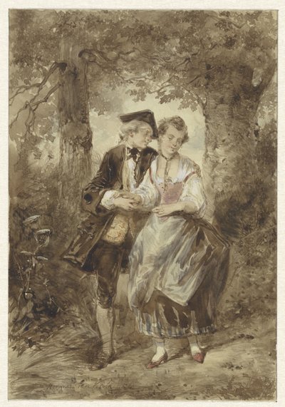 Verliebtes Paar im Wald von Herman Frederik Carel ten Kate