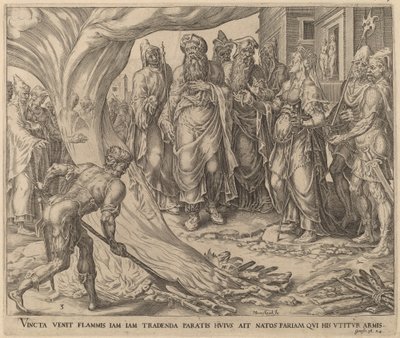 Tamar zur Hinrichtung gebracht von Herman Jansz Muller after Maerten van Heemskerck