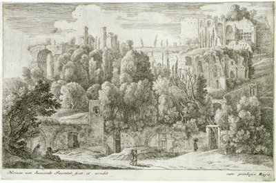 Antike Ruinen eines Amphitheaters von Herman van Swanevelt