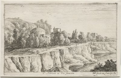 Diverse Ansichten in und um Rom: St. Adriano in der Via Flaminia, 1653 von Herman van Swanevelt