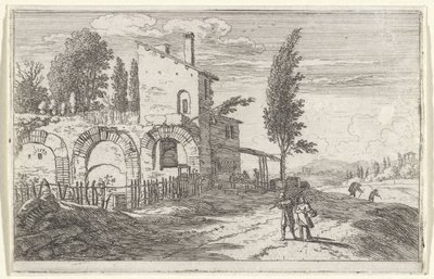 Gasthaus in den Ruinen des Kaiserpalastes von Herman van Swanevelt