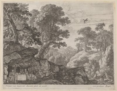 Heiliger Paulus und Heiliger Antonius am Eingang zur Höhle von Herman van Swanevelt
