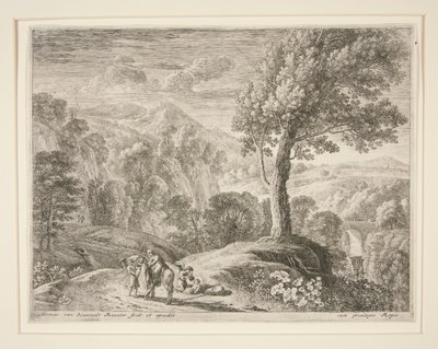 Der große Baum und die Höhle, aus der Serie Die Flucht nach Ägypten von Herman van Swanevelt