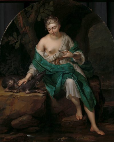 Eine Frau mit einem Hund (allegorische Figur) von Herman van der Mijn