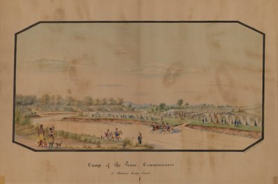 Lager der Friedenskommissare am Medicine Lodge Creek von Hermann Stieffel