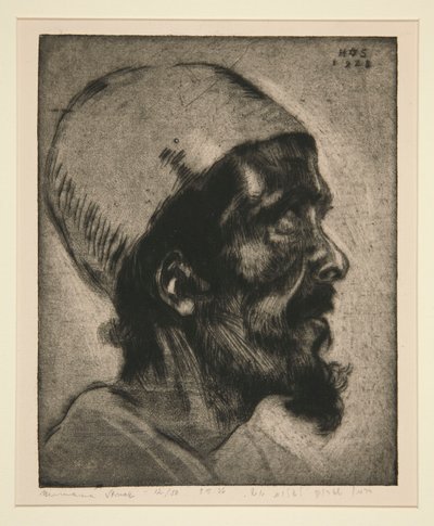 Männlicher Kopf (eines blinden Mannes?) im Profil von Hermann Struck