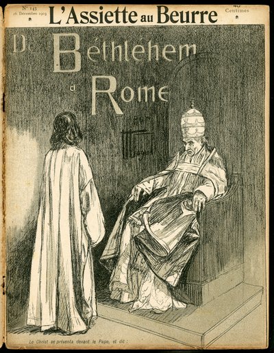 Titelblatt von „Der Butterteller“, Nummer 143, Satirisch in Schwarz-Weiß von Hermann Vogel