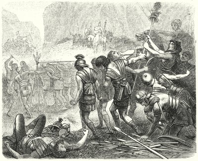 Demütigung der römischen Armee durch die Samniten an den Caudinischen Gabeln, 321 v. Chr. von Hermann Vogel