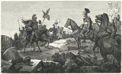 Das Treffen zwischen Scipio Africanus und Hannibal vor der Schlacht von Zama, 202 v. Chr. von Hermann Vogel