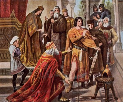 Friedrich Barbarossa bittet Heinrich den Löwen um Hilfe von Hermann Wislicenus