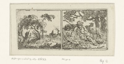 Landschaft und Hirte von Hermanus Fock