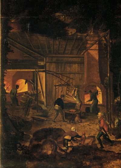 Kupfermine, Detail von Herri met de (c.1510-p.1550) Bles