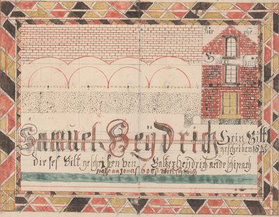 Zeichnung für Samuel Heydrich, 1845 von Heydrich Baltzer