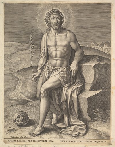 Christus sitzt auf dem kalten Stein von Hieronymous Wierix