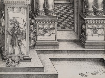 Unterer Teil des Eingangs zum rechten Portal Die Porten des Adels, und das äußere Ri..., 1515 von Hieronymus Andreae