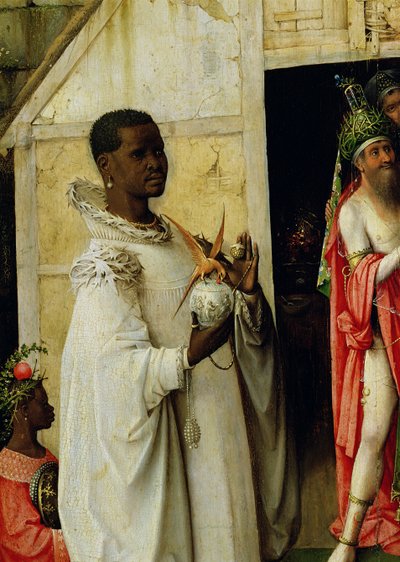 Die Anbetung der Könige: Detail von König Balthasar aus dem zentralen Panel des Triptychons, 1510 (Detail) von Hieronymus Bosch