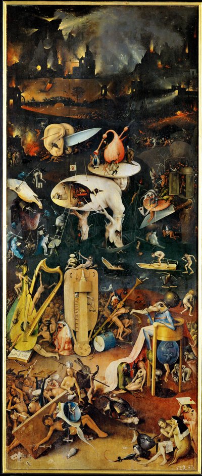 Der Garten der Lüste, Triptychon, rechte Tafel von Hieronymus Bosch