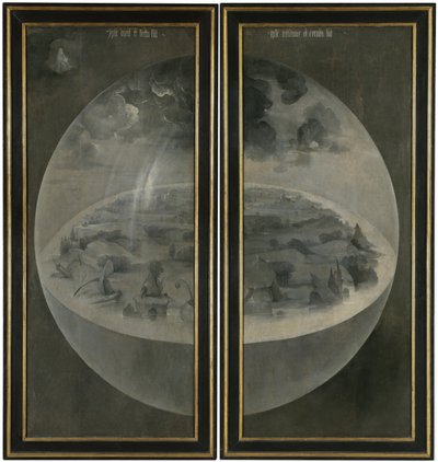 Der Garten der Lüste. Triptychon, Rückseite: Die Schöpfung von Hieronymus Bosch
