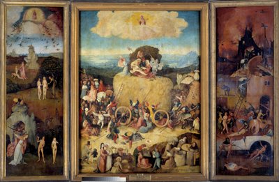 Der Heuwagen Allegorie der Vergangenheit, Gegenwart und Zukunft von Hieronymus Bosch