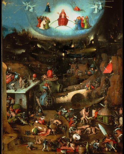 Das Jüngste Gericht Triptychon, zentrale Tafel, ca. 1485 von Hieronymus Bosch