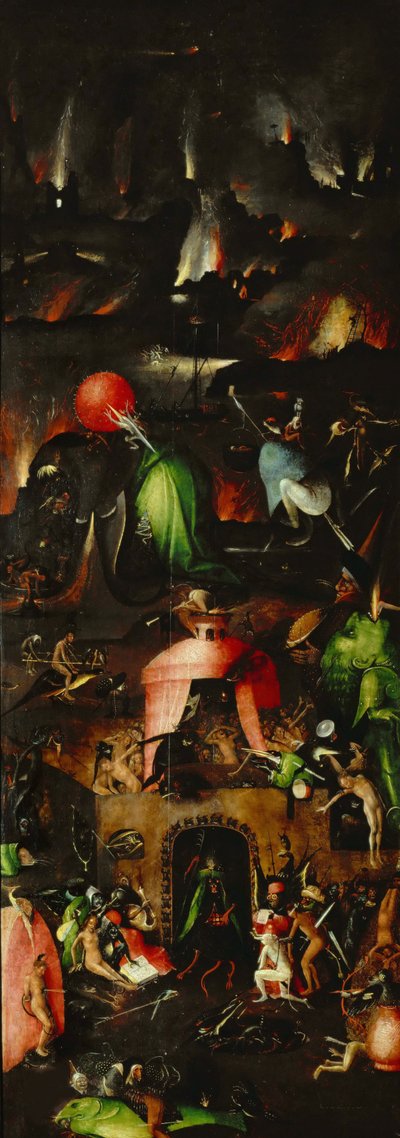 Das Jüngste Gericht Triptychon, rechte Tafel, ca. 1485 von Hieronymus Bosch