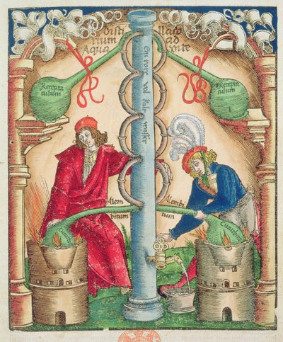 C.64.g.7 Titelseite aus einem Handbuch für Destillateure, Straßburg von Hieronymus Brunschwig