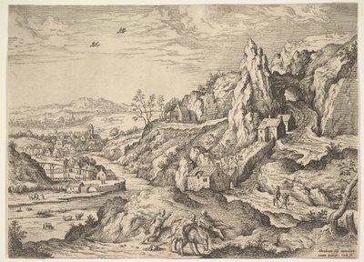 Abraham und Isaak auf dem Weg zum Opfer, 1558 von Hieronymus Cock
