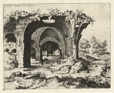 Ansicht einer Ruine in Rom von Hieronymus Cock
