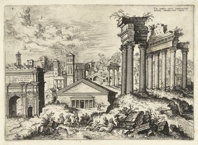 Ansicht des Forum Romanum vom Kapitol von Hieronymus Cock