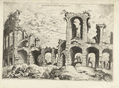 Zweiter Blick auf das Kolosseum in Rom (Römische Ruinen) von Hieronymus Cock