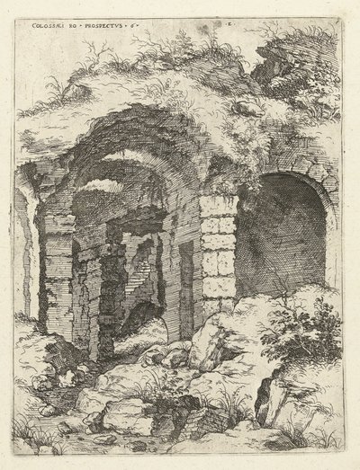 Sechste Ansicht des Kolosseums in Rom von Hieronymus Cock
