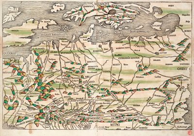 Karte von Mittel- und Nordeuropa von Hieronymus Münzer